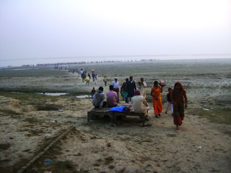 People returning after Chhath pooja