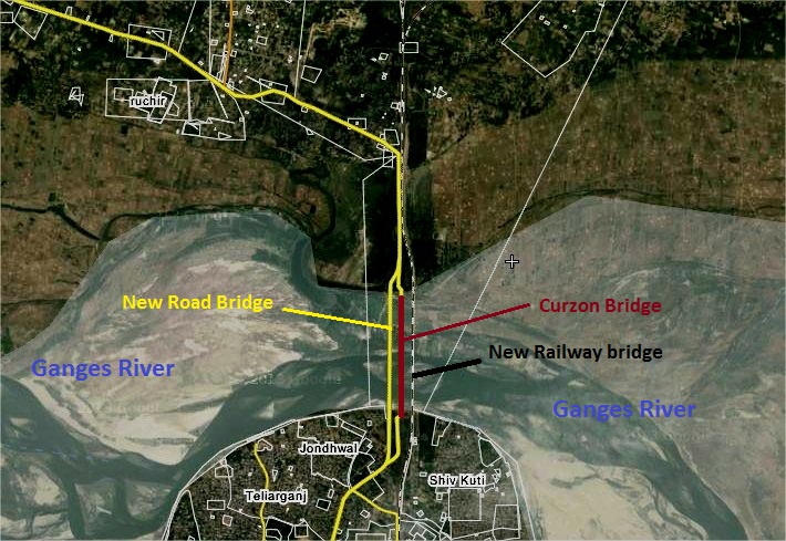 कर्जन ब्रिज का गूगल मैप। 