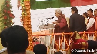 समारोह में बोलते श्री मनोज सिन्हा, रेल राज्यमंत्री 