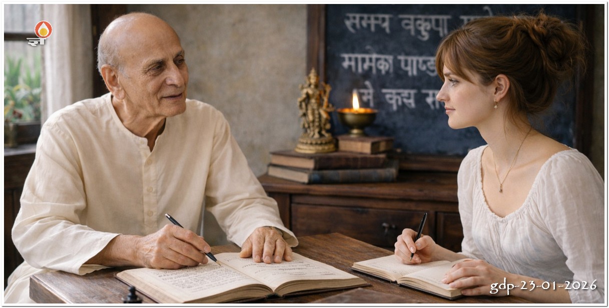 Dr Maheshwari and French Scholar