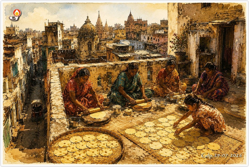 Papad Making Benaras